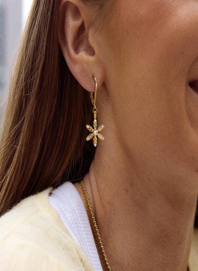 HolidayQbee Christmas Necklace Earrings Jewerly Set Dainty Gold Christmas Tree Snowflake Charm Necklace Handmade Snowflake Earrings for Holiday Jewelry Gifts - Image 4
